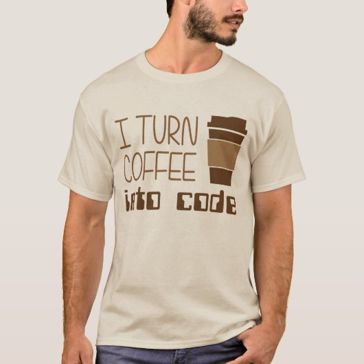 Ik maak van koffie een programmeercode t-shirt (Voorkant)