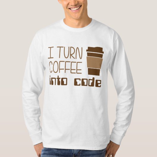 Ik maak van koffie een programmeercode t-shirt (Voorkant)