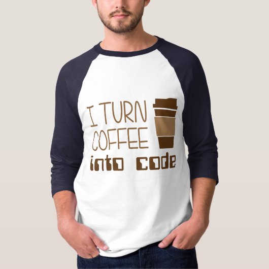 Ik maak van koffie een programmeercode t-shirt (Voorkant)