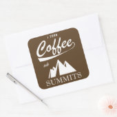 Ik maak van koffie topontmoetingen vierkante sticker (Envelop)