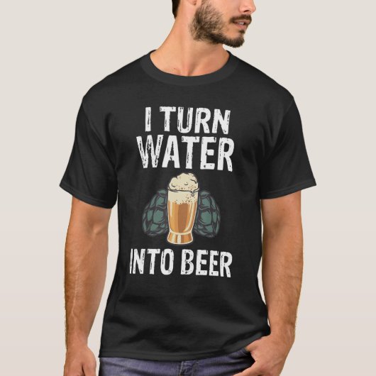 Ik maak van water bier Passionate brouwerij T-shirt (Voorkant)