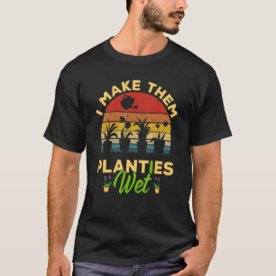 Ik maak ze Planties Nat Retro Planten Tuinieren T-shirt