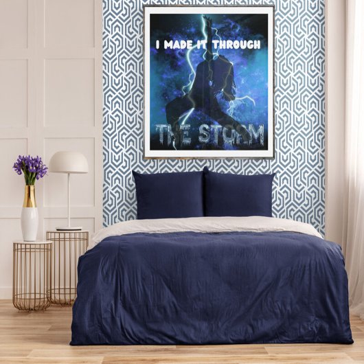 Ik maakte het door het Storm - Christelijk geloof Poster