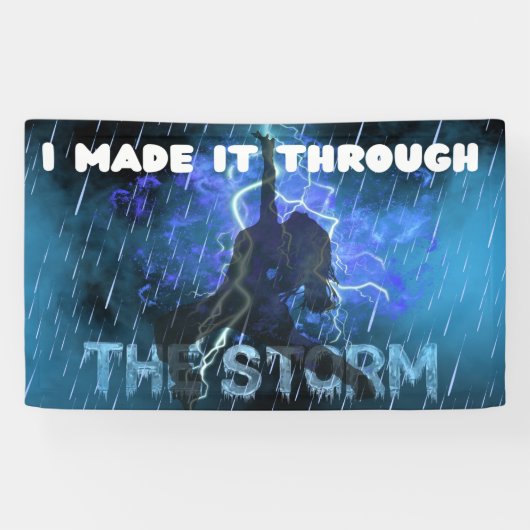 Ik maakte het door het Storm - Christelijk geloof Spandoek (Horizontaal)
