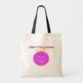 Ik maakte mijn eerste communiqué groot roze tote bag (Voorkant)