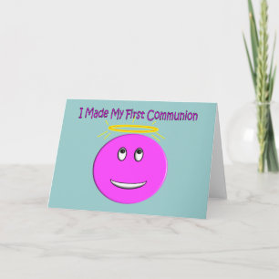 Ik maakte mijn eerste communiqué groots roze kaart