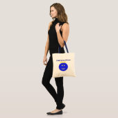 Ik maakte mijn eerste mededeling blauw tote bag (Voorkant (model))