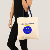 Ik maakte mijn eerste mededeling blauw tote bag (Voorkant (product))