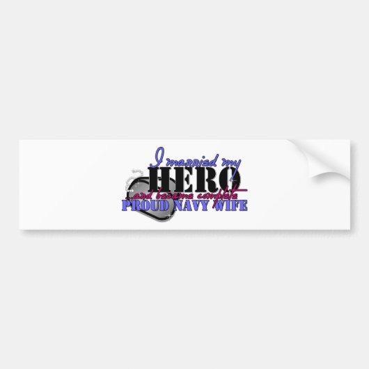 IK MAAKTE MIJN HERO NAVY BUMPERSTICKER (Voorkant)