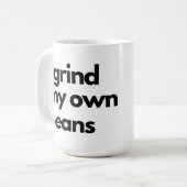 Ik maal mijn eigen bonen koffiemok (Voorkant links)