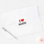 Ik ❤️ MACARONS Ik HOU VAN MACARONS Ik HEB MACARONS Vierkante Sticker (Envelop)