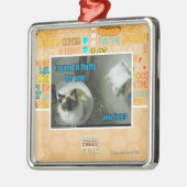 Ik maed het pluizig bont u metalen ornament (Links)