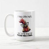 Ik mag er kalm uitzien als sarcasme grappig koffiemok (Links)