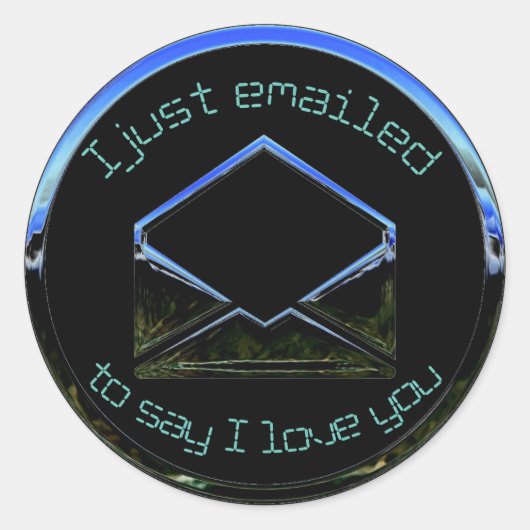 Ik mailde gewoon dat ik van je hou ronde sticker (Voorkant)