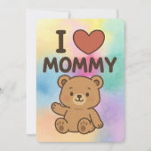Ik ❤️ Mama – Adorable Beer Kinderen Verjaardagskaa Feestdagenkaart (Voorkant)