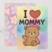 Ik ❤️ Mama – Adorable Beer Kinderen Verjaardagskaa Feestdagenkaart (Voorkant / Achterkant)