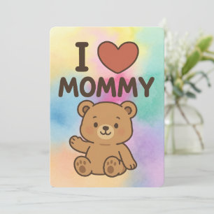 Ik ❤️ Mama – Adorable Beer Kinderen Verjaardagskaa Feestdagenkaart