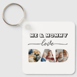 Ik & mama houden van papa 3 Foto's Collage Sleutelhanger