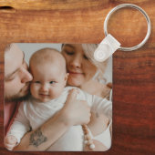 Ik & mama houden van papa 3 Foto's Collage Sleutelhanger (Achterkant)