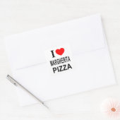 IK ❤️ MARGHERITA PIZZA IK HOU VAN MARGHERITA PIZZA VIERKANTE STICKER (Envelop)