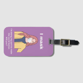 Ik maskeer de wereld beter bagagelabel