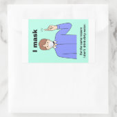 Ik maskeer om dezelfde reden dat ik geen papieren  rechthoekige sticker (Tas)