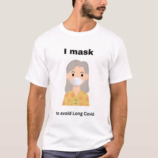 Ik maskeer om lange Covid voor lichte kleding te v T-shirt (Voorkant)