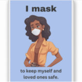 Ik maskeer om mezelf en geliefden vinyl sticker te (Voorkant)