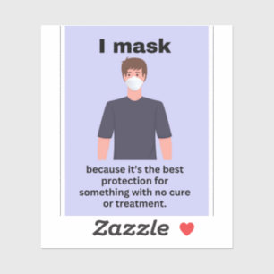 Ik maskeer omdat het de beste bescherming is... sticker