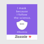 Ik maskeer omdat ik de wetenschap volg sticker (Vel)