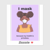 Ik maskeer omdat mijn gezondheid onbetaalbaar is sticker (Vel)