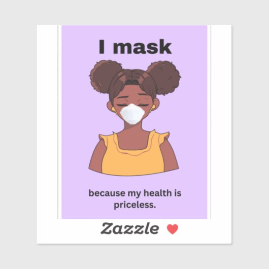 Ik maskeer omdat mijn gezondheid onbetaalbaar is sticker (Vel)