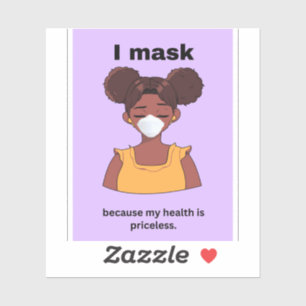 Ik maskeer omdat mijn gezondheid onbetaalbaar viny sticker