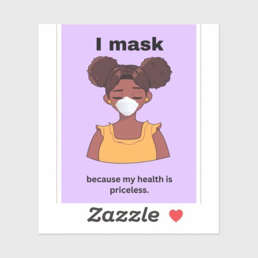 Ik maskeer omdat mijn gezondheid onbetaalbaar viny sticker (Vel)