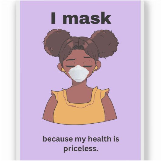 Ik maskeer omdat mijn gezondheid onbetaalbaar viny sticker (Voorkant)