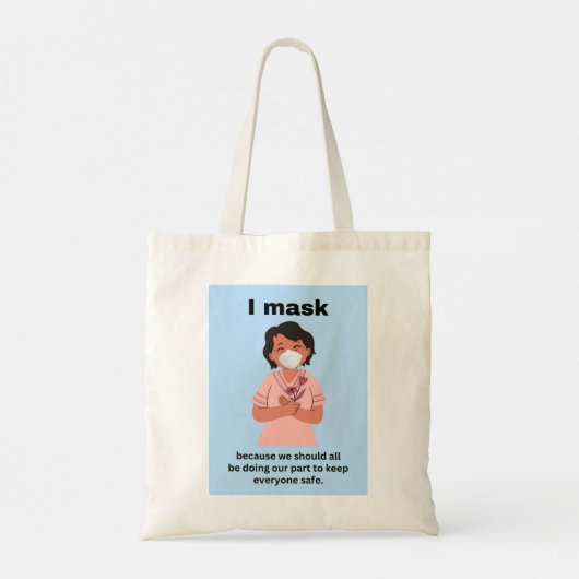 Ik maskeer omdat totebag tote bag (Achterkant)