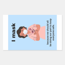 Ik maskeer omdat we allemaal een set papieren stic rechthoekige sticker