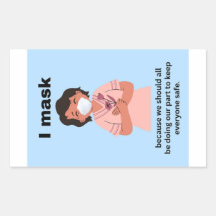 Ik maskeer omdat we allemaal een set papieren stic rechthoekige sticker