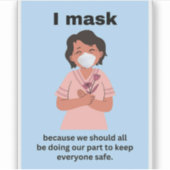 Ik maskeer omdat we allemaal vinyl zouden moeten h sticker (Voorkant)