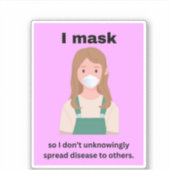Ik maskeer zodat ik niet onbewust ziekte verspreid sticker (Voorkant)