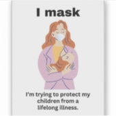 Ik masseer om mijn kind te beschermen tegen levens sticker (Voorkant)