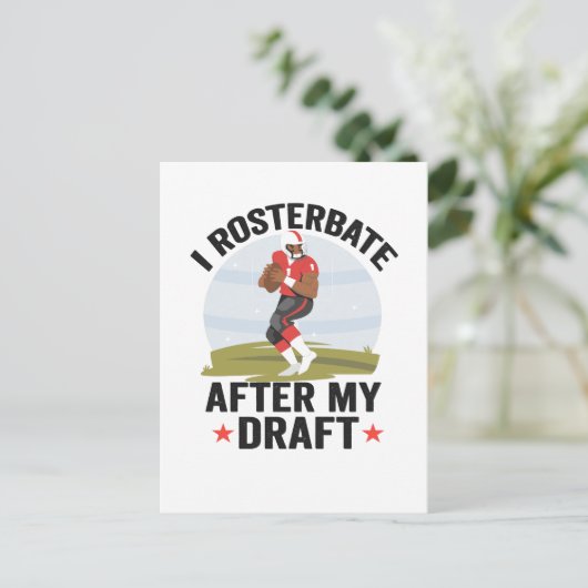 Ik masturbeer Na mijn Draft Funny Fantasy Football Briefkaart (Staand voorkant)
