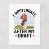 Ik masturbeer Na mijn Draft Funny Fantasy Football Briefkaart (Voorkant)