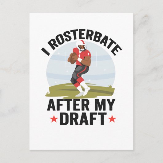 Ik masturbeer Na mijn Draft Funny Fantasy Football Briefkaart (Voorkant)