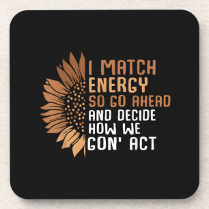 Ik Match Energie Empowerment Afro-Amerikaans Afro Bier Onderzetter