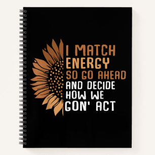 Ik Match Energie Empowerment Afro-Amerikaans Afro Notitieboek