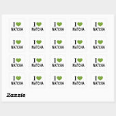 Ik ♥ MATCHA Ik hou van MATCHA Ik heb MATCHA hartst Vierkante Sticker (Vel)