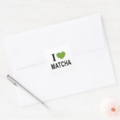 Ik ♥ MATCHA Ik hou van MATCHA Ik heb MATCHA hartst Vierkante Sticker (Envelop)