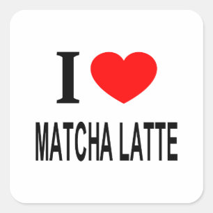 IK ❤️ MATCHA LATTE IK VAN MATCHA LATTE I HEART MAT VIERKANTE STICKER