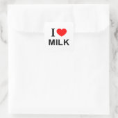 Ik ❤️ MELK VAN MELK I HEART MILK Vierkante Sticker (Tas)